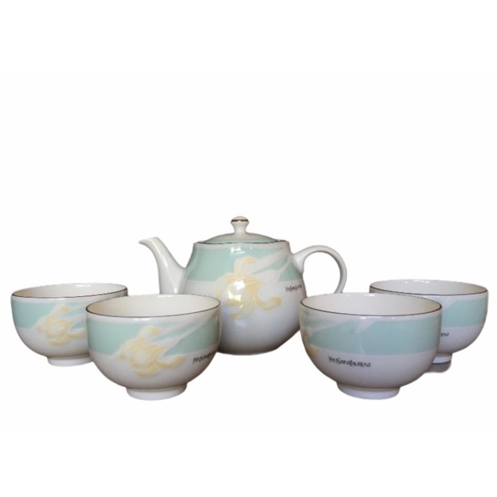 HP 6/18🎉 YSL Collection x Yamaka • Vintage Teapot Set Teacups Service for 4 - Picture 5 of 6